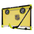 Franklin Sports Mini Hockey Goal Set - Indoor Knee Hockey Goal + (2) Shinny Hockey Sticks - (2) Mini Foam Hockey Balls + Pop Out Shooting Targets - All Star Yellow 32" X 21" X 12"