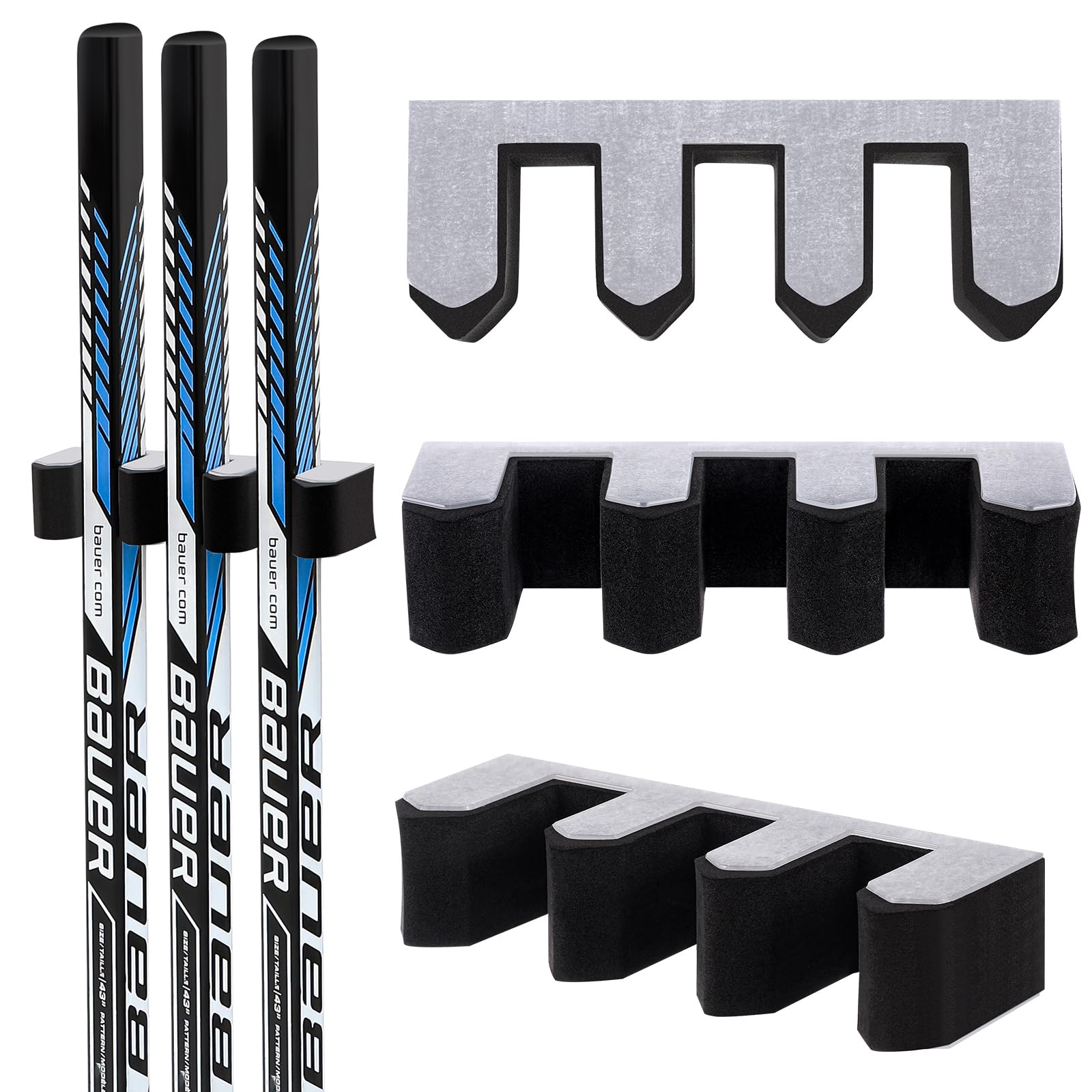 Yousoontic Hockey Stick Holder Hockey Puck Holder Wall Mount Hockey Stick Ice Hockey Stick Organizer Bracket(5.3 InchBlack1 Pc)